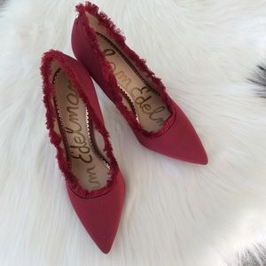 Sam Edelman Red Fringe Heels 5 1/2